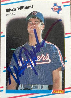 Mitch Williams Signed 1988 Fleer Baseball Card - Texas Rangers - PastPros