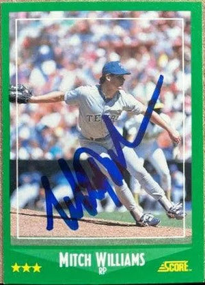 Mitch Williams Signed 1988 Score Baseball Card - Texas Rangers
