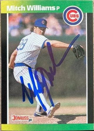 Mitch Williams Signed 1989 Donruss Baseball's Best Baseball Card - Chicago Cubs