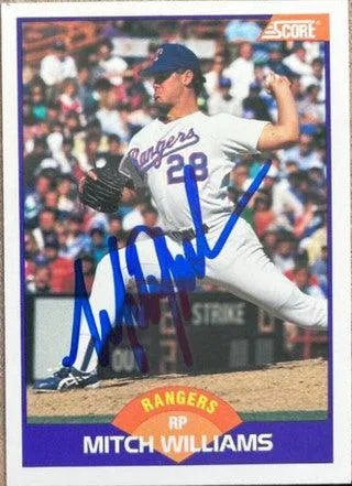 Mitch Williams Signed 1989 Score Baseball Card - Texas Rangers