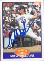 Mitch Williams Signed 1989 Score Baseball Card - Texas Rangers - PastPros