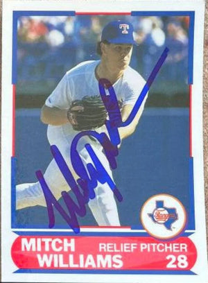 Mitch Williams Signed 1989 Score Young Superstars Baseball Card - Texas Rangers