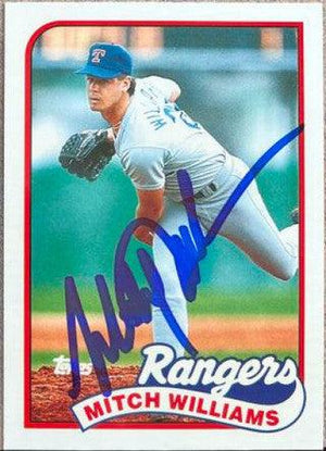 Mitch Williams Signed 1989 Topps Tiffany Baseball Card - Texas Rangers - PastPros