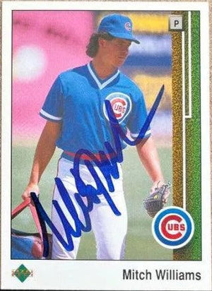 Mitch Williams Signed 1989 Upper Deck Baseball Card - Chicago Cubs