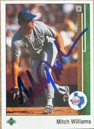 Mitch Williams Signed 1989 Upper Deck Baseball Card - Texas Rangers