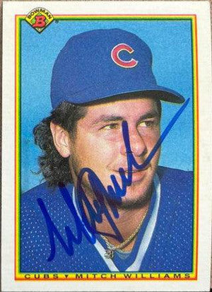 Mitch Williams Signed 1990 Bowman Baseball Card - Chicago Cubs - PastPros