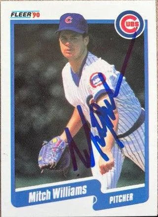 Mitch Williams Signed 1990 Fleer Baseball Card - Chicago Cubs