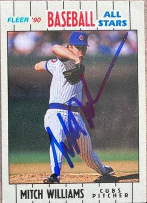 Mitch Williams Signed 1990 Fleer Baseball MVPs Baseball Card - Chicago Cubs