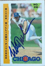 Mitch Williams Signed 1990 Marathon Baseball Card - Chicago Cubs