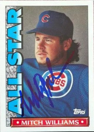 Mitch Williams Signed 1990 Topps TV All-Star Baseball Card - Chicago Cubs