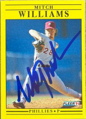 Mitch Williams Signed 1991 Fleer Update Baseball Card - Philadelphia Phillies - PastPros