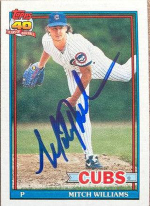 Mitch Williams Signed 1991 Topps Baseball Card - Chicago Cubs - PastPros
