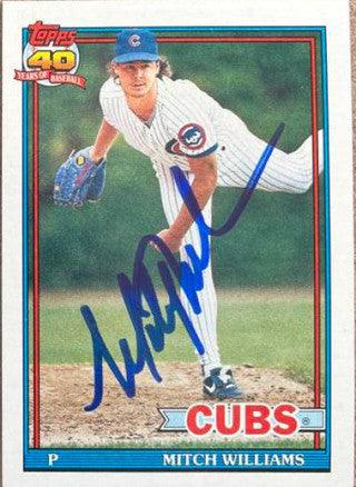 Mitch Williams Signed 1991 Topps Baseball Card - Chicago Cubs - PastPros