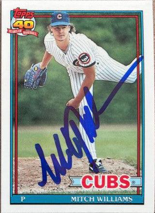 Mitch Williams Signed 1991 Topps Tiffany Baseball Card - Chicago Cubs - PastPros