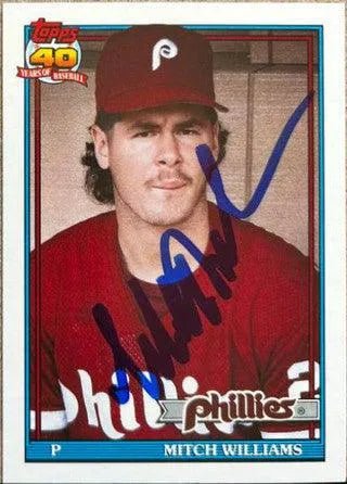 Mitch Williams Signed 1991 Topps Traded Baseball Card - Philadelphia Phillies