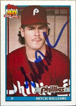 Mitch Williams Signed 1991 Topps Traded Baseball Card - Philadelphia Phillies