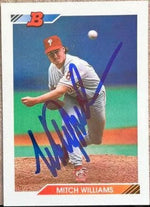 Mitch Williams Signed 1992 Bowman Baseball Card - Philadelphia Phillies