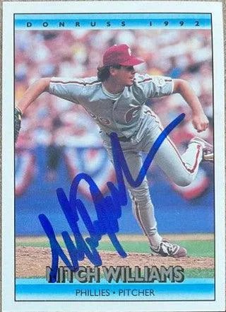Mitch Williams Signed 1992 Donruss Baseball Card - Philadelphia Phillies