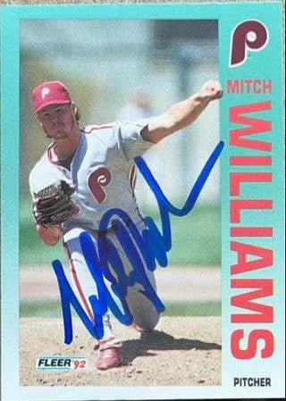 Mitch Williams Signed 1992 Fleer Baseball Card - Philadelphia Phillies