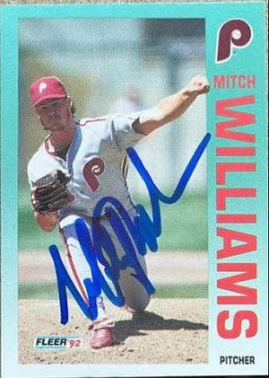 Mitch Williams Signed 1992 Fleer Baseball Card - Philadelphia Phillies