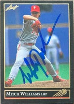 Mitch Williams Signed 1992 Leaf Black Gold Baseball Card - Philadelphia Phillies