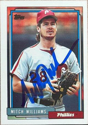 Mitch Williams Signed 1992 Topps Baseball Card - Philadelphia Phillies - PastPros