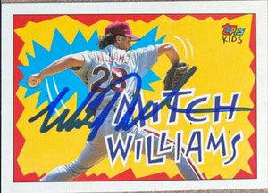 Mitch Williams Signed 1992 Topps Kids Baseball Card - Philadelphia Phillies - PastPros