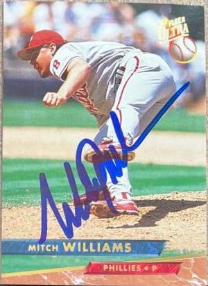 Mitch Williams Signed 1993 Fleer Ultra Baseball Card - Philadelphia Phillies