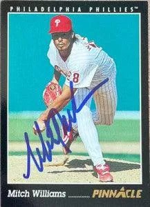Mitch Williams Signed 1993 Pinnacle Baseball Card - Philadelphia Phillies