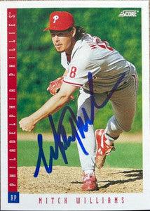 Mitch Williams Signed 1993 Score Baseball Card - Philadelphia Phillies - PastPros