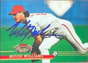 Mitch Williams Signed 1993 Stadium Club Baseball Card - Philadelphia Phillies