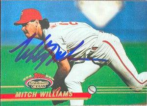 Mitch Williams Signed 1993 Stadium Club Baseball Card - Philadelphia Phillies - PastPros
