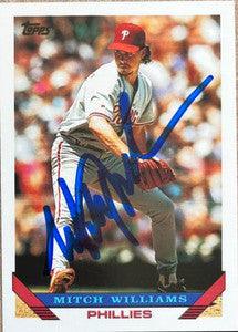 Mitch Williams Signed 1993 Topps Baseball Card - Philadelphia Phillies - PastPros