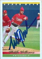 Mitch Williams Signed 1993 Upper Deck Baseball Card - Philadelphia Phillies