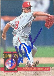 Mitch Williams Signed 1994 Donruss Baseball Card - Philadelphia Phillies - PastPros
