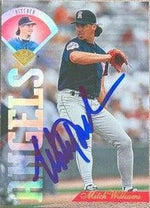 Mitch Williams Signed 1995 Leaf Baseball Card - California Angels