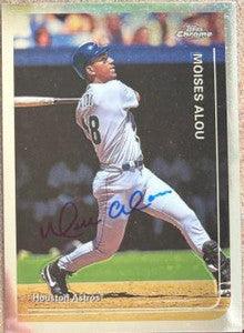 Moises Alou Signed 1999 Topps Chrome Baseball Card - Houston Astros - PastPros