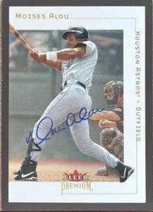 Moises Alou Signed 2001 Fleer Premium Baseball Card - Houston Astros