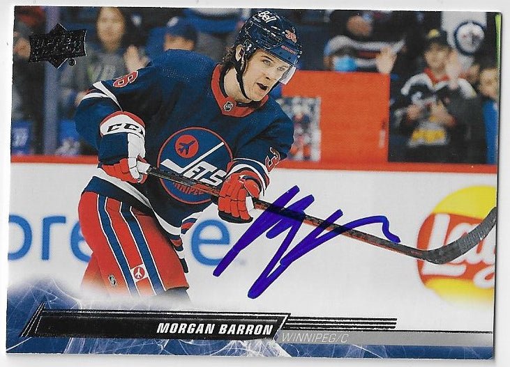 Morgan Barron Signed 2022-23 Upper Deck Hockey Card - Winnipeg Jets