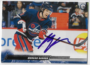 Morgan Barron Signed 2022-23 Upper Deck Hockey Card - Winnipeg Jets