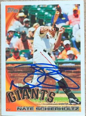 Nate Schierholtz Signed 2010 Topps Baseball Card - San Francisco Giants