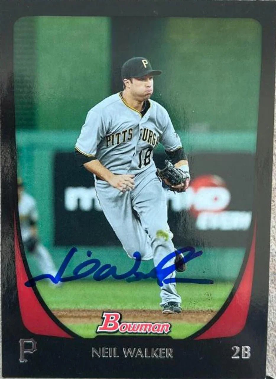 Neil Walker Signed 2011 Bowman Baseball Card - Pittsburgh Pirates - PastPros