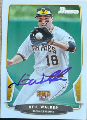 Neil Walker Signed 2013 Bowman Baseball Card - Pittsburgh Pirates
