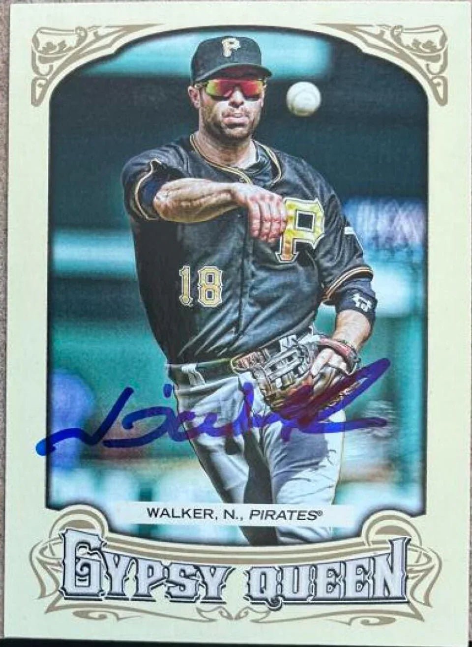 Neil Walker Signed 2014 Topps Gypsy Queen Baseball Card - Pittsburgh Pirates