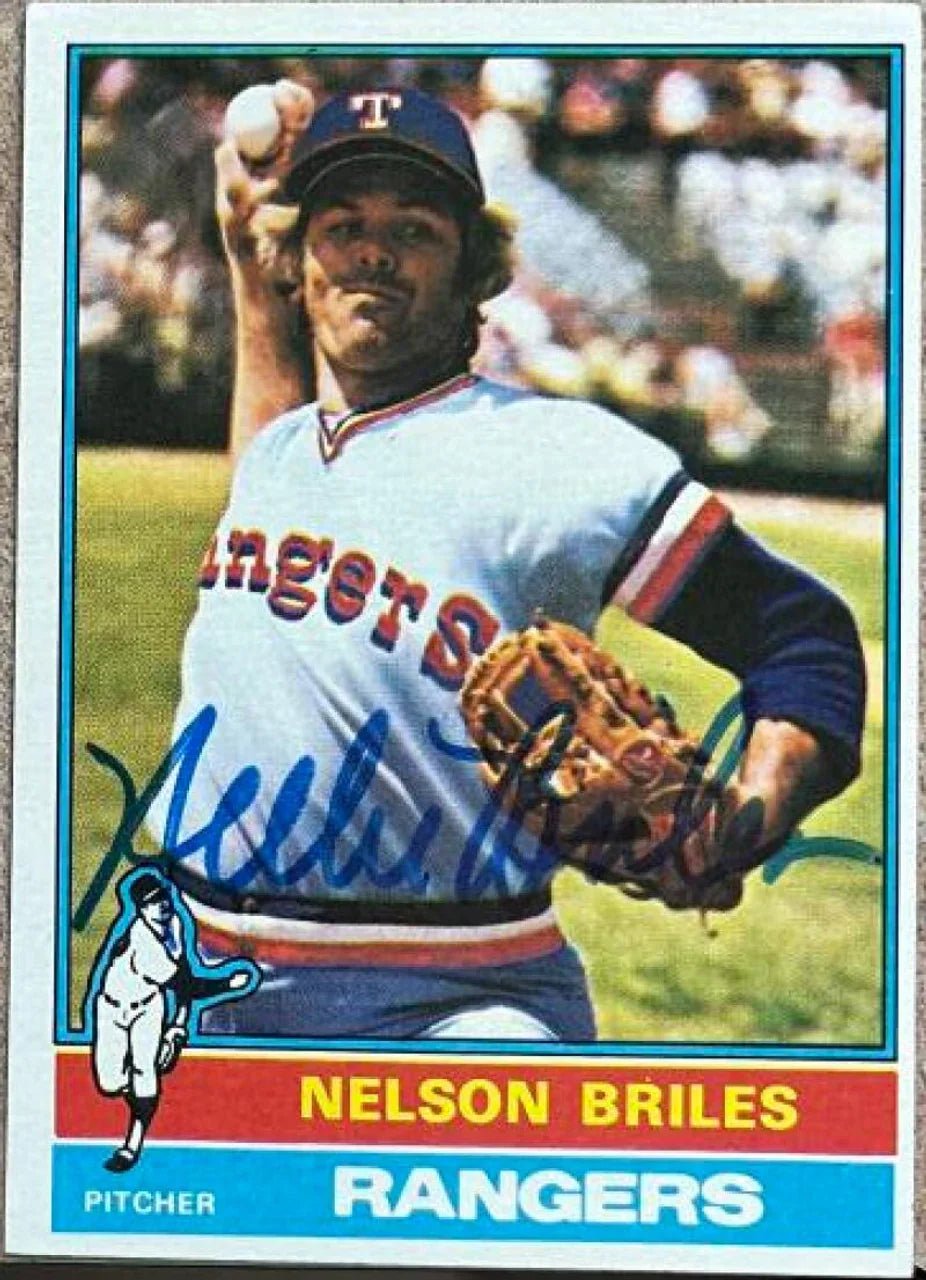 Nelson Briles Signed 1976 Topps Baseball Card - Texas Rangers - PastPros