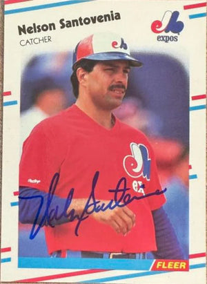 Nelson Santovenia Autographed 1988 Fleer Update Glossy Baseball Card - Montreal Expos #U-103 XRC