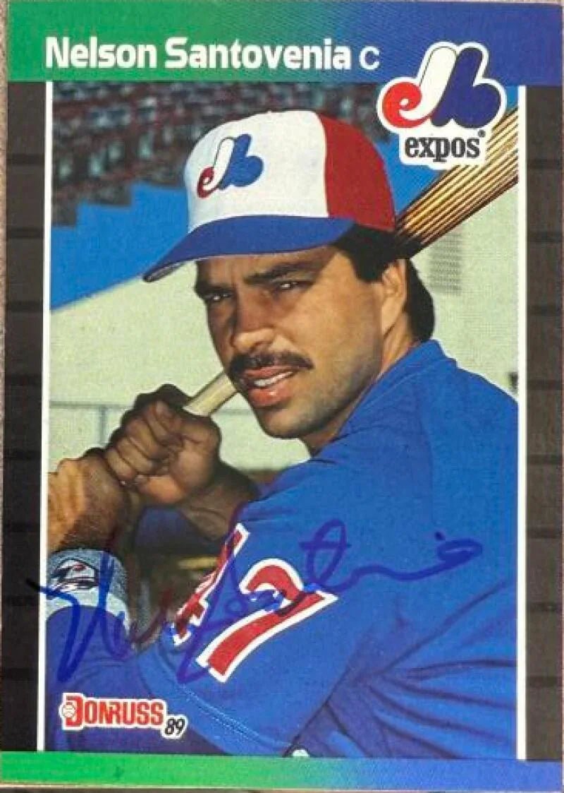 Nelson Santovenia Autographed 1989 Donruss Baseball Card - Montreal Expos #366