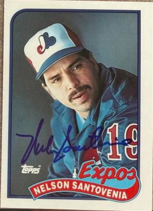 Nelson Santovenia Autographed 1989 Topps Tiffany Baseball Card - Montreal Expos #228 RC