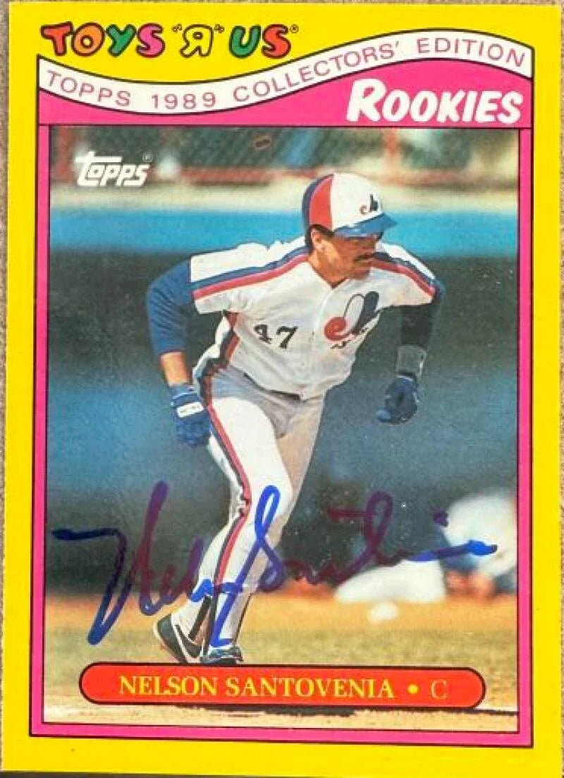 Nelson Santovenia Autographed 1989 Topps Toys "R" Us Rookies Baseball Card - Montreal Expos #25