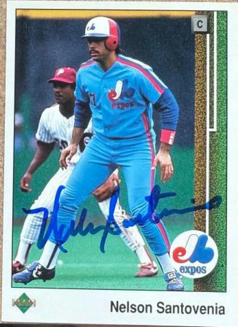 Nelson Santovenia Autographed 1989 Upper Deck Baseball Card - Montreal Expos #380
